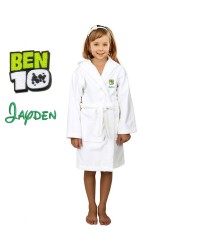 B 10 Logo Design & Custom Name Embroidery on Kids Hooded Bathrobe